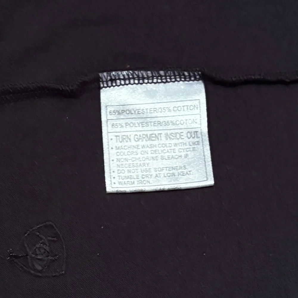 ARIAT Black Western Knit Shirt with Studded & Embroidered Design XXL - Picture 6 of 9